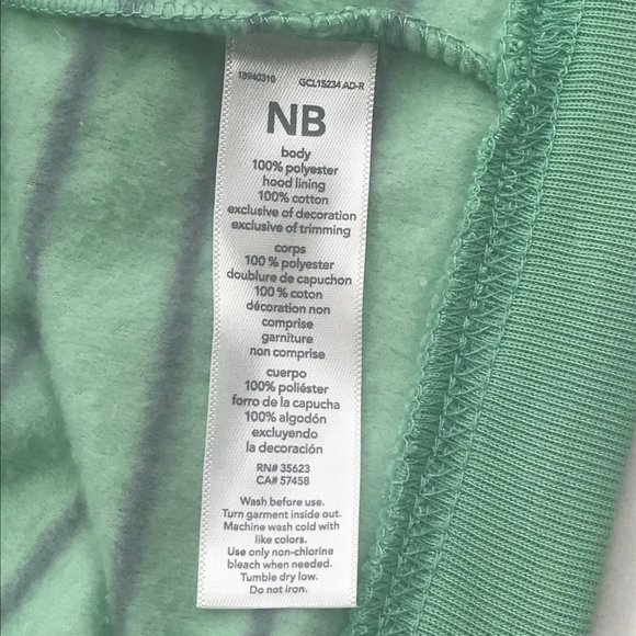Just One You by Carters NB-3 Month Hoodie Green Animal On Front New With Tags - Picture 6 of 15